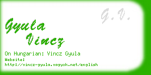 gyula vincz business card